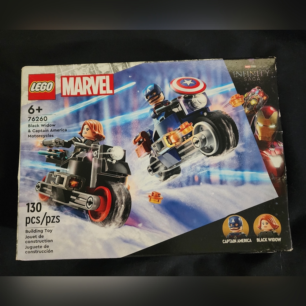 Lego Black and Blue Building Set Marvel Motorcycles
